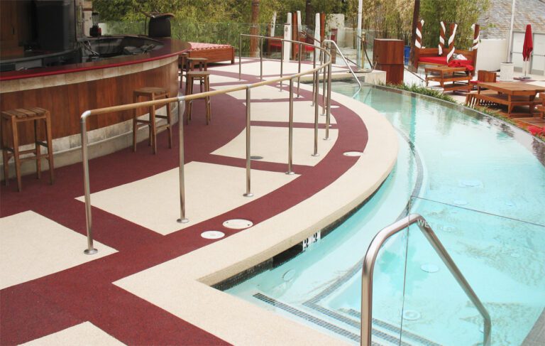 Safety surfacing for water parks and aquatic areas. Installed by AquaSeal Resurfacing, LLC.