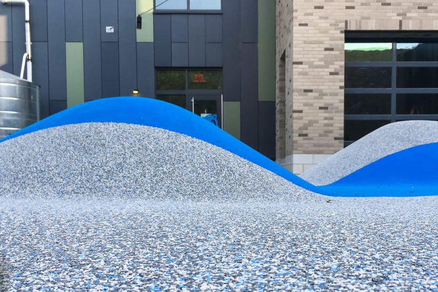 EPDM safety surfacing for playgrounds and play spaces. Installed by AquaSeal Resurfacing.