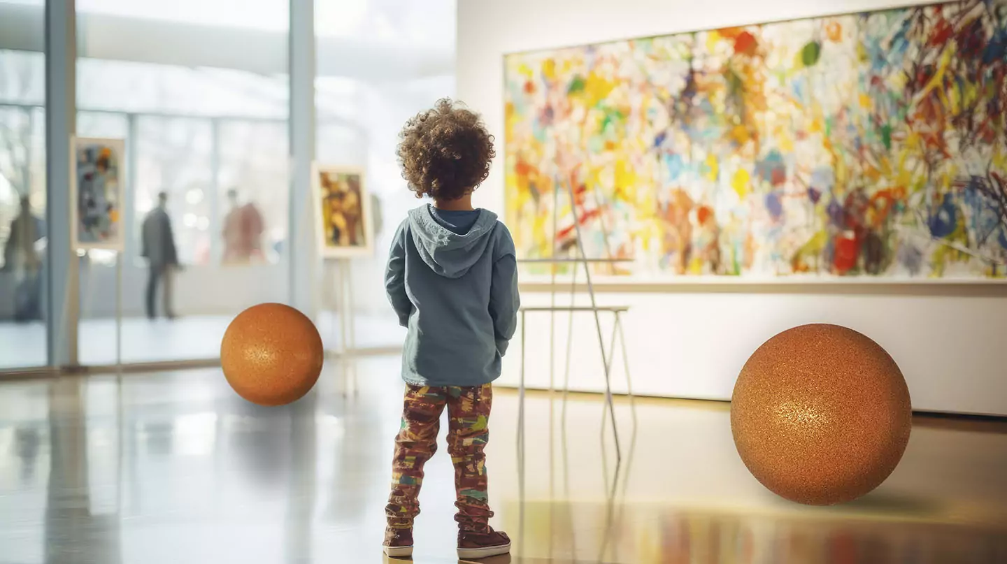 AquaSeal art gallery play spheres installation, October 2023
